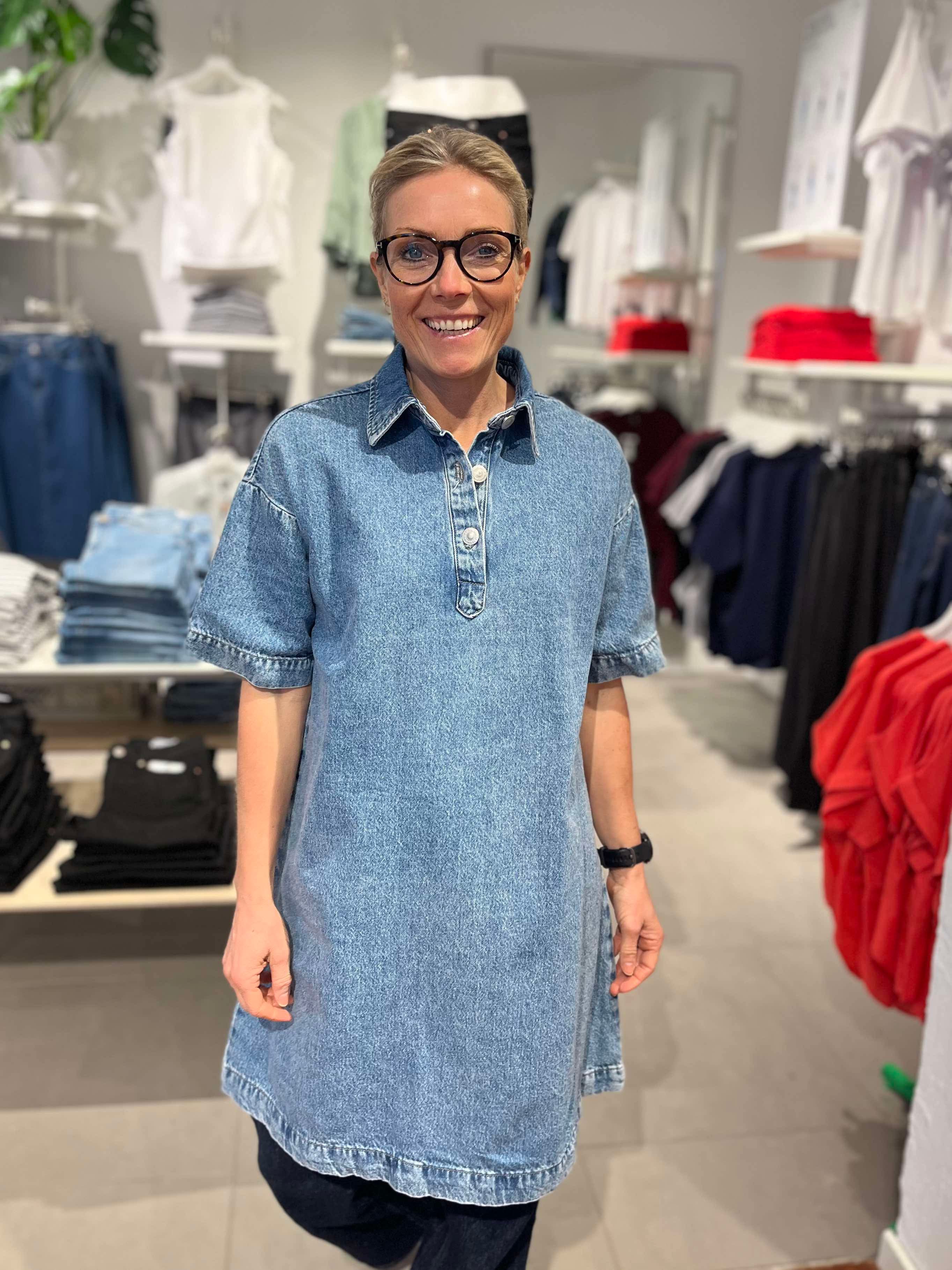 PCKENYA Short Dress - Medium Blue Denim